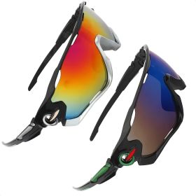 2Pcs Running Glasses for Men Ultra Light & Non Sleep Workout Glasses Sports Sunglasses Packs with Rainbow Design for Running Cycling Fishing Motorcyc