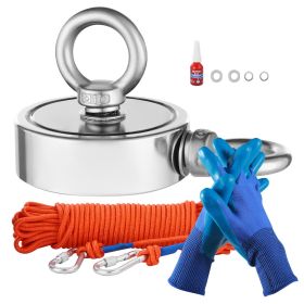 Magnet Fishing Kit, 1000 LBS/454 Kg Double-Sided Pulling Force Strong Magnet Fishing Kit, Rare Earth Neodymium Magnetic Fishing Kit Includes Grapplin