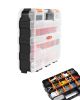 Small Parts Organizer, 34-Compartment Double Side Tools Organizer Box with 24 Removable Dividers, PP Hardware Storage Box with Safety Latch & Portabl