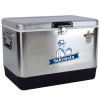 Yakimoto Ice Chest Beverage Beer Cooler Box With Bottle Opener, 51L/54Qt Stainless Steel Portable Insulated Ice Bucket, Sturdy And Leak-proof, For Ca