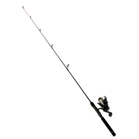 Grit Stick Spinning Rod and Reel Combo, 4-foot 8-inch Ultra Light Action Rod, Size 1000 Reel, Left & Right Hand Retrieve, Black and Orange