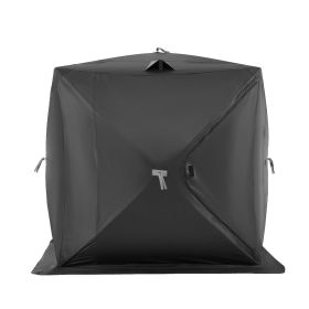 Portable Ice Shelter, 6-8 Person Pop-Up Ice Fishing Tent, 70 Square Feet Fishable Area, Ice Shanty for Winter Fishing, Waterproof Oxford Ice Cube wit