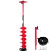 Ice Drill Auger, 6" Diameter Nylon Ice Auger, 39" Length Ice Auger Bit,Auger Drill with 11.8" Extension Rod,Auger Bit with Drill Adapter,Top Plate