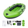 Inflatable Boat, 3-Person Inflatable Fishing Boat, Strong PVC Portable Boat Raft Kayak, 45.6" Aluminum Oars, High-Output Pump, Fishing Rod Holders, a