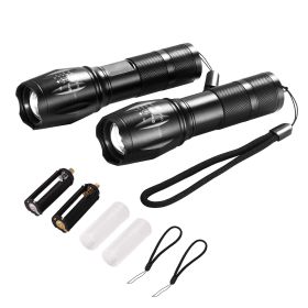 2 Pack Flashlights Torch, 2000 High Lumens 5 Modes Adjustable Focus Flashlight, IP44 LED Waterproof Handheld Flashlight for Camping Cycling Hiking Fi
