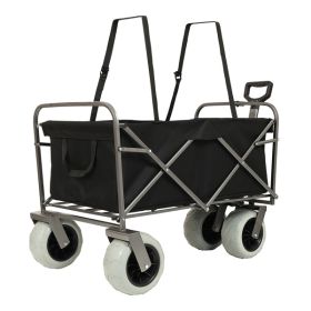 Fishing Cart with Rod Holders ,Beach Wagon with Big Wheels for Sand 500lbs capacity - All Terrain Steel Frame Utility Cart with 9" Pneumatic Tires,st