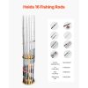Fishing Rod Holders for 16 Fishing Poles, Wood Round Fishing Rods Rack for Garage Organization and Storage, Floor Stand Space-Saving Equipment, for R