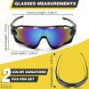2Pcs Running Glasses for Men Ultra Light & Non Sleep Workout Glasses Sports Sunglasses Packs with Rainbow Design for Running Cycling Fishing Motorcyc