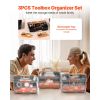 3-Pack Small Parts Organizer, 21 Compartments Tools Organizer Box with Removable Dividers, High-Quality PP Hardware Storage Box with Safety Latch & P