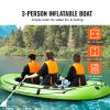 Inflatable Boat, 3-Person Inflatable Fishing Boat, Strong PVC Portable Boat Raft Kayak, 45.6" Aluminum Oars, High-Output Pump, Fishing Rod Holders, a