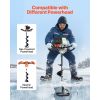 Ice Auger Drill Bit, 8" Dia. High-Strength Steel Ice Fishing Augers, Weather-Resistant Spiral Drill Bits Replacement with Center Tip, Compatible with