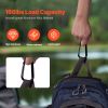 10 PCS Black Carabiner, Caribeaner Clip, Spring Snap Hook for Keychain Clip, 3.07" Aluminum Alloy D Ring Shape Carabeaner with 20 PCS Keyring, Multip