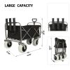 Fishing Cart with Rod Holders ,Beach Wagon with Big Wheels for Sand 500lbs capacity - All Terrain Steel Frame Utility Cart with 9" Pneumatic Tires,st