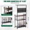 Fishing Rod Storage Rack with Pegboard, Rolling Tackle Organizer Cart, Multi-Tier Fishing Gear Stand for Rods, Reels, Tackle Boxes & Bags, Heavy Duty
