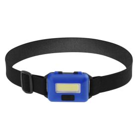 Mini 3W COB Led Head Lamp; 3 Modes Waterproof Head Lamp; Head Flashlight Outdoor Camping Night Fishing Head Lamp; Batteries Not Included; Christmas L (Color: Blue)
