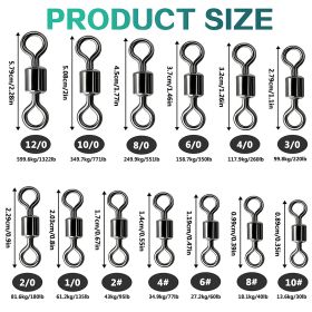 100pcs/pack Stainless Steel Rolling Swivel Connector; 30Lb-1322 Lb High Strength Fishing Rolling Barrel Swivels Fishing Tackle Accessories For Saltwa (size: 4/0, 260lb)