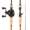 Rod and Fishing Reel Combo, IM7 Carbon Fiber Baitcasting Rod and Reel Combo, Bass Fishing Pole with 6+1 BB System, 7.0:1 Gear Ratio, Cork Handle, Sta